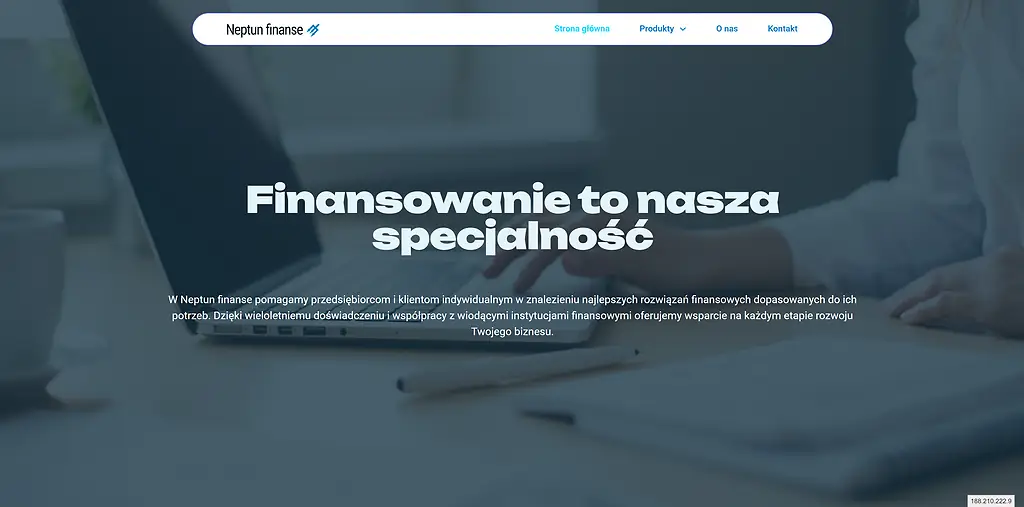 Strona firmy doradztwa finansowego Neptun Finanse