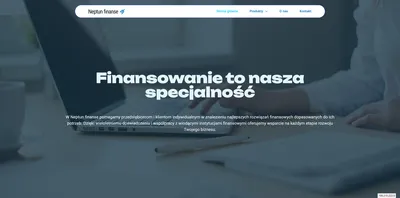 Strona Neptun Finanse — sekcja usług i kontakt
